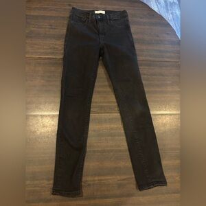 MADEWELL Roadtripper High Rise Stretch Skinny Black Denim Jeans Women’s Size 25